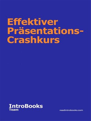 cover image of Effektiver Präsentations-Crashkurs